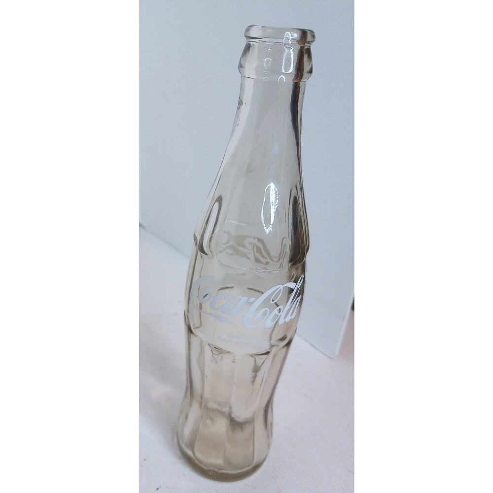 Vintage Israeli Coke Bottle Clear Glass Hebrew Yiddish Logo Collectible